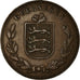 Coin, Guernsey, 8 Doubles, 1920, Heaton, Birmingham, EF(40-45), Bronze, KM:14