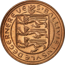 Coin, Guernsey, Elizabeth II, 4 Doubles, 1956, MS(63), Bronze, KM:15