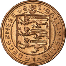 Coin, Guernsey, Elizabeth II, 8 Doubles, 1956, MS(63), Bronze, KM:16
