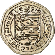 Coin, Guernsey, Elizabeth II, 20 Pence, 1982, MS(63), Copper-nickel, KM:38