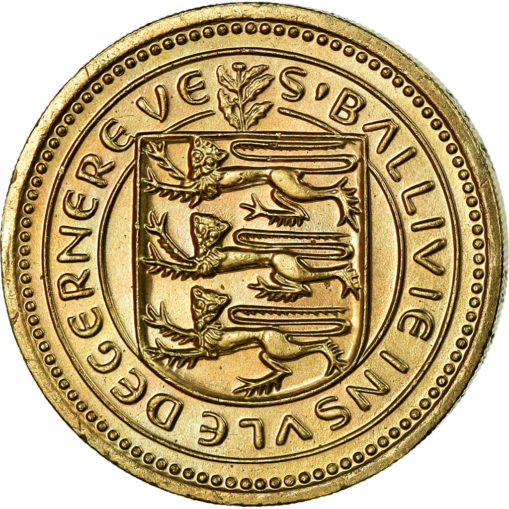 Coin, Guernsey, Elizabeth II, Pound, 1983, MS(63), Nickel-brass, KM:39