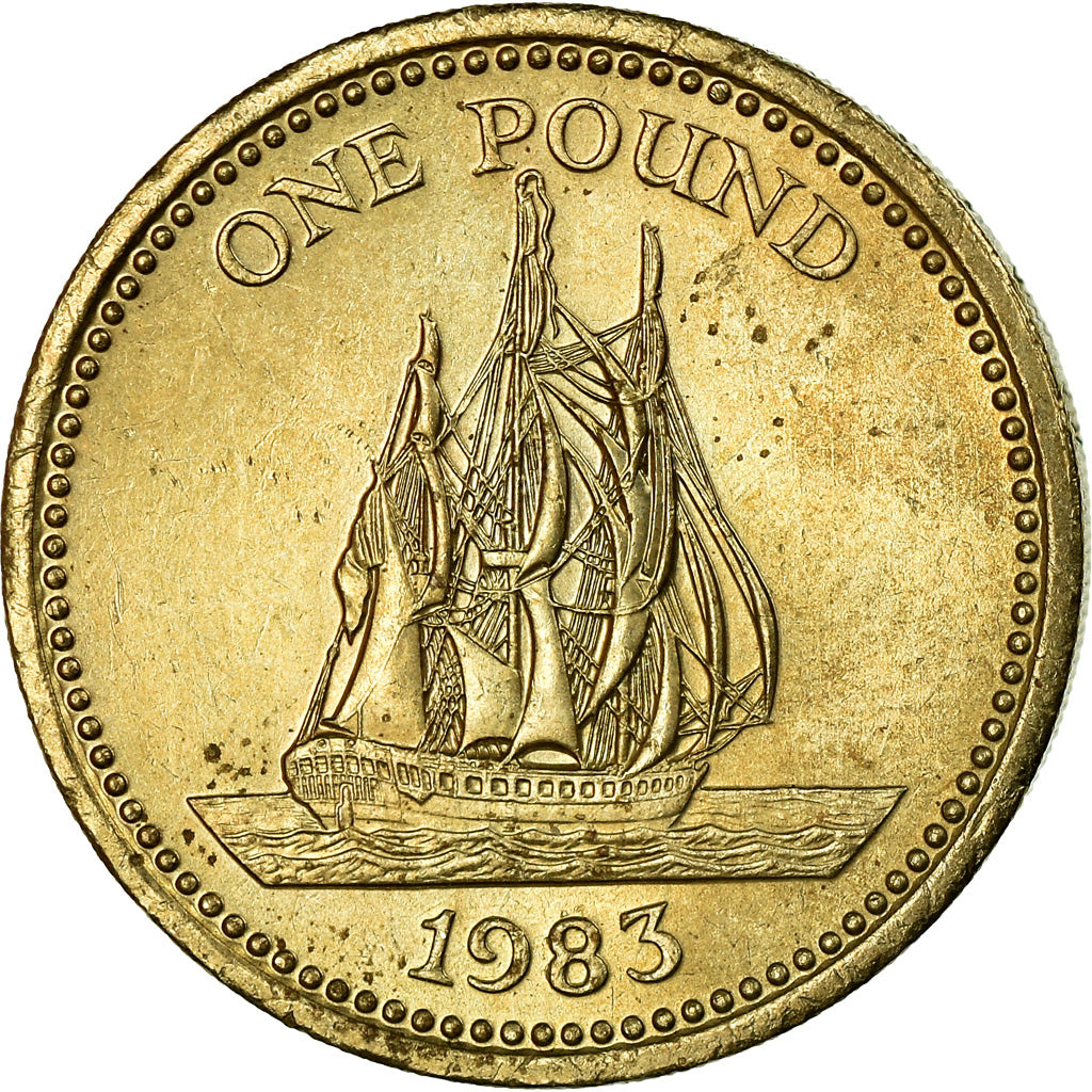 Coin, Guernsey, Elizabeth II, Pound, 1983, MS(63), Nickel-brass, KM:39