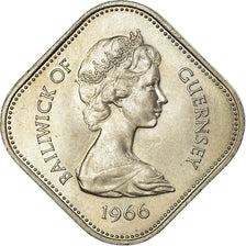 Coin, Guernsey, Elizabeth II, 10 Shilling, 1966, MS(63), Copper-nickel, KM:19