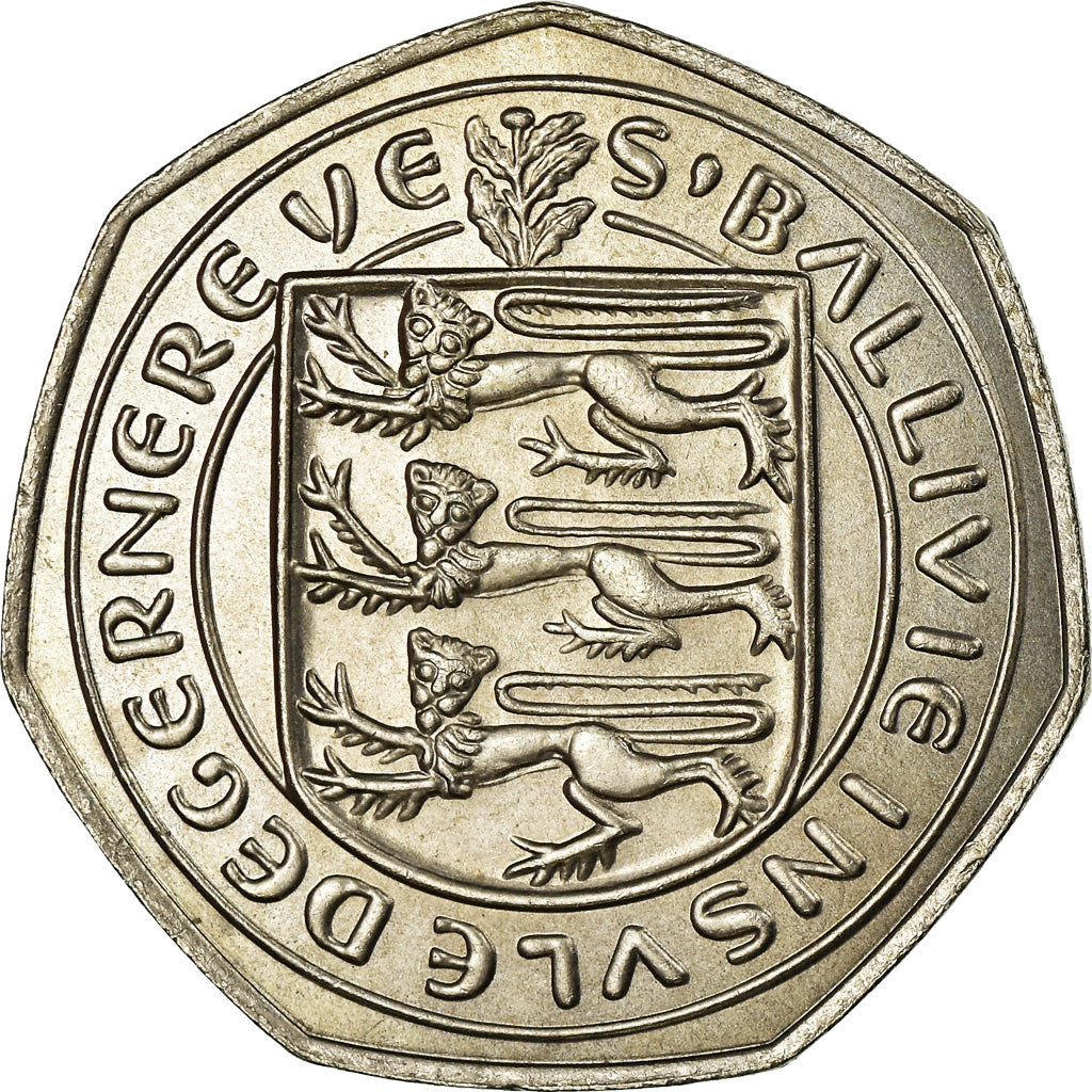 Monnaie, Guernsey, Elizabeth II, 50 New Pence, 1969, SPL, Copper-nickel, KM:25