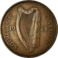 Coin, IRELAND REPUBLIC, Penny, 1928, EF(40-45), Bronze, KM:3