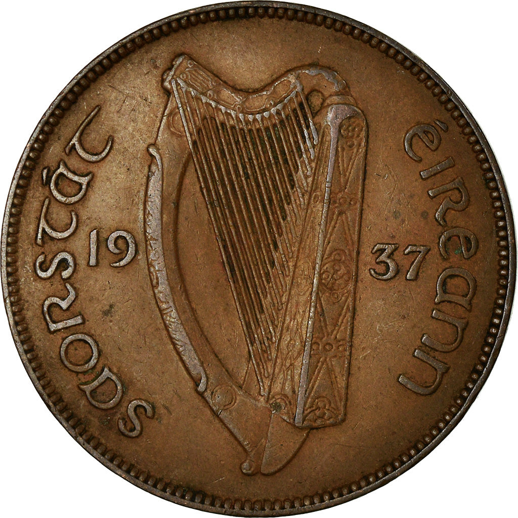 Coin, IRELAND REPUBLIC, Penny, 1937, EF(40-45), Bronze, KM:3