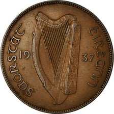 Coin, IRELAND REPUBLIC, Penny, 1937, EF(40-45), Bronze, KM:3