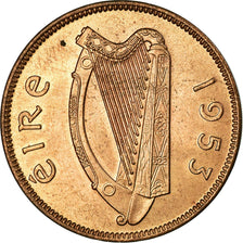 Coin, IRELAND REPUBLIC, 1/2 Penny, 1953, MS(63), Bronze, KM:10