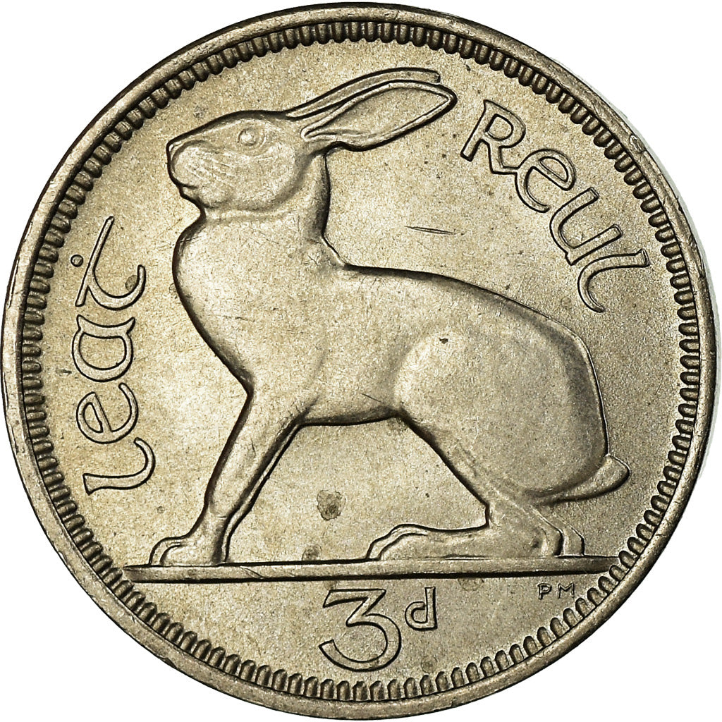 Coin, IRELAND REPUBLIC, 3 Pence, 1953, AU(55-58), Copper-nickel, KM:12a