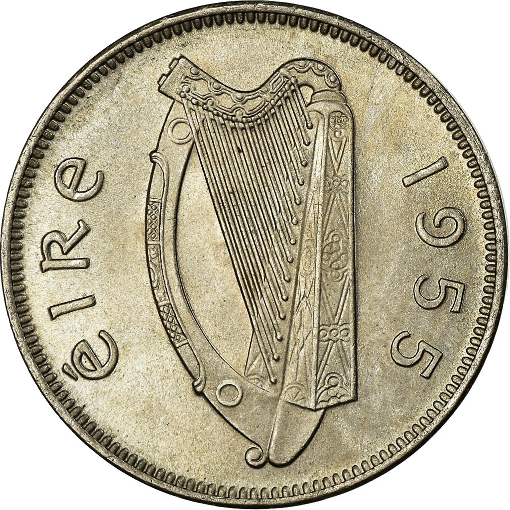 Coin, IRELAND REPUBLIC, 6 Pence, 1955, AU(55-58), Copper-nickel, KM:13a