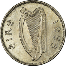 Coin, IRELAND REPUBLIC, 6 Pence, 1955, AU(55-58), Copper-nickel, KM:13a