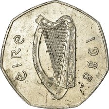 Moneta, REPUBBLICA D’IRLANDA, 50 Pence, 1988, BB, Rame-nichel, KM:26