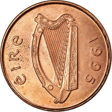 Coin, IRELAND REPUBLIC, 2 Pence, 1995, AU(55-58), Copper Plated Steel, KM:21a
