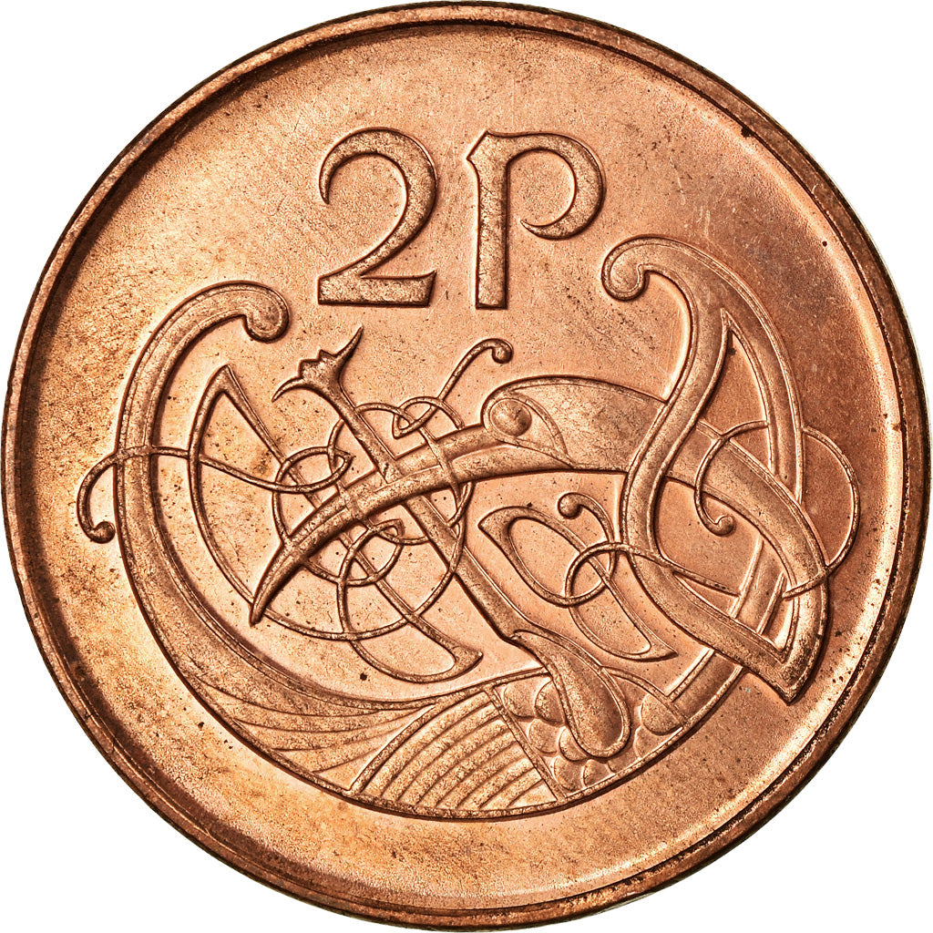 Coin, IRELAND REPUBLIC, 2 Pence, 1995, AU(55-58), Copper Plated Steel, KM:21a