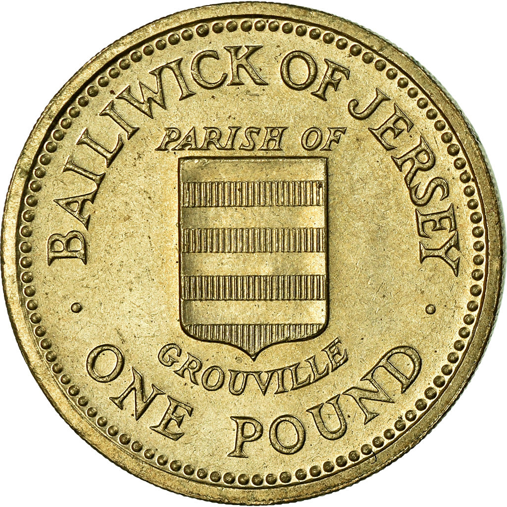 Coin, Jersey, Elizabeth II, Pound, 1986, MS(63), Nickel-brass, KM:69