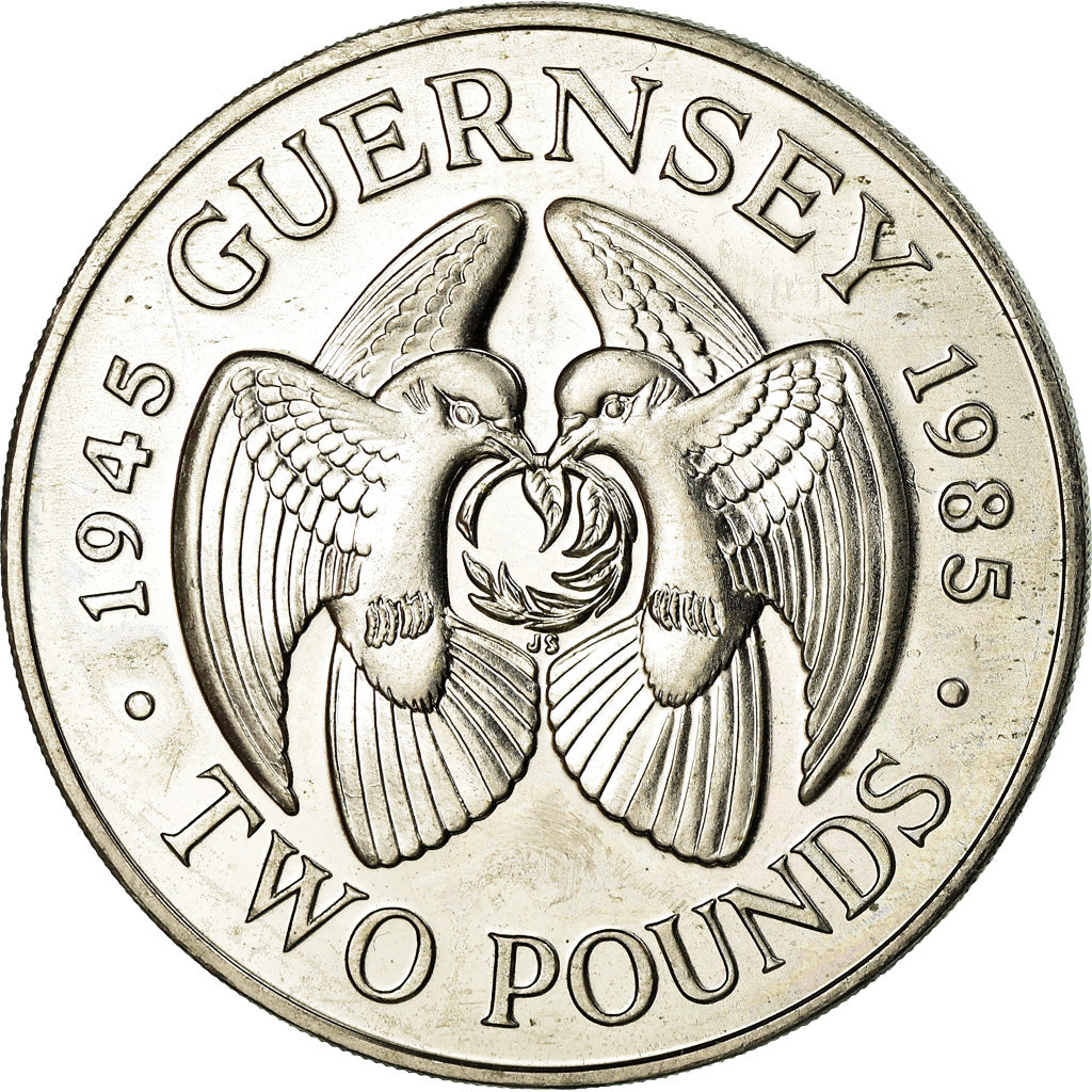 Coin, Guernsey, Elizabeth II, 2 Pounds, 1985, MS(63), Copper-nickel, KM:47