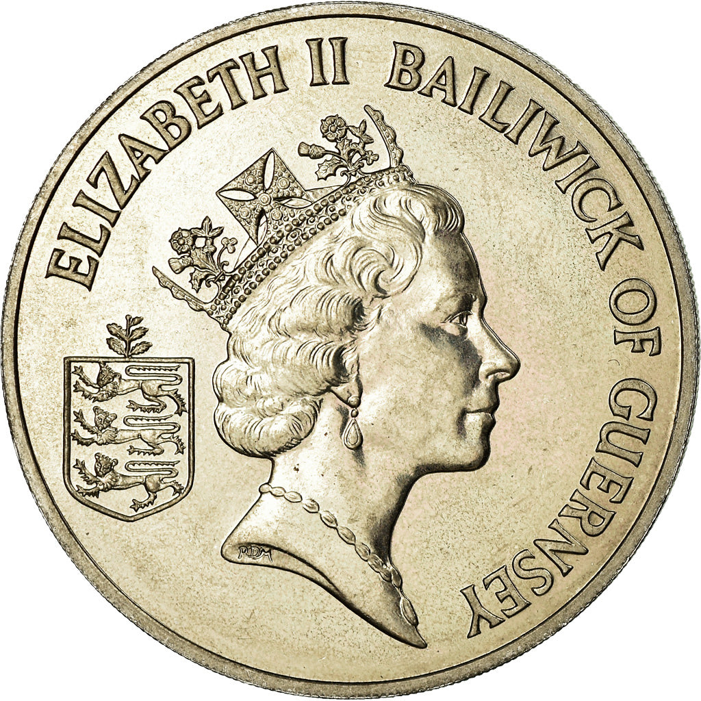 Coin, Guernsey, Elizabeth II, 2 Pounds, 1986, MS(63), Copper-nickel, KM:48