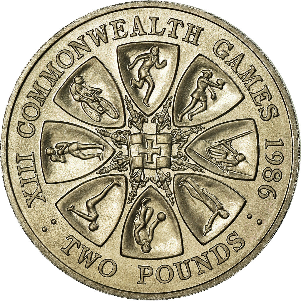 Coin, Guernsey, Elizabeth II, 2 Pounds, 1986, MS(63), Copper-nickel, KM:48