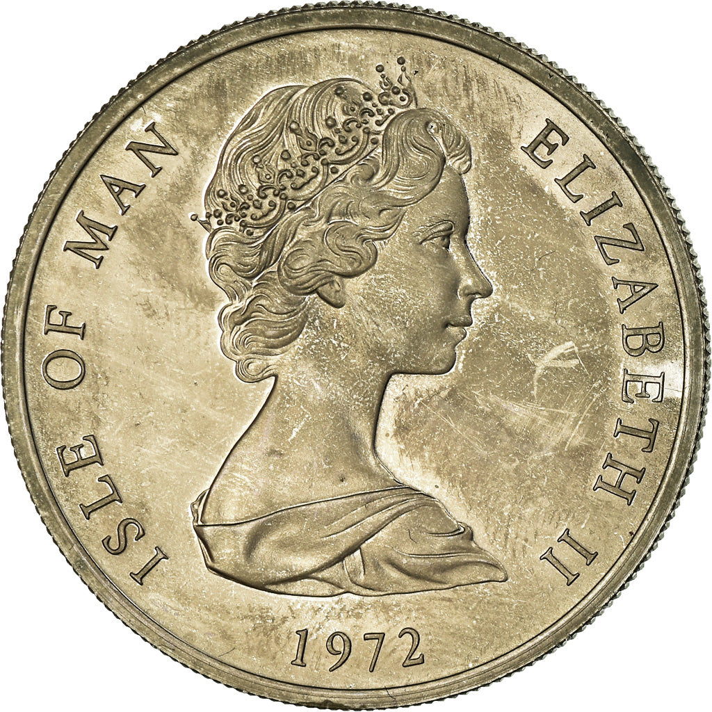 Münze, Isle of Man, Elizabeth II, 25 Pence, 1972, UNZ, Copper-nickel, KM:25