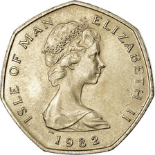 Coin, Isle of Man, Elizabeth II, 20 Pence, 1982, MS(63), Copper-nickel, KM:90