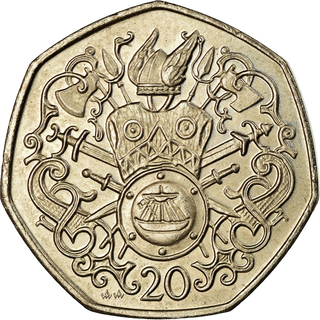 Coin, Isle of Man, Elizabeth II, 20 Pence, 1982, MS(63), Copper-nickel, KM:90
