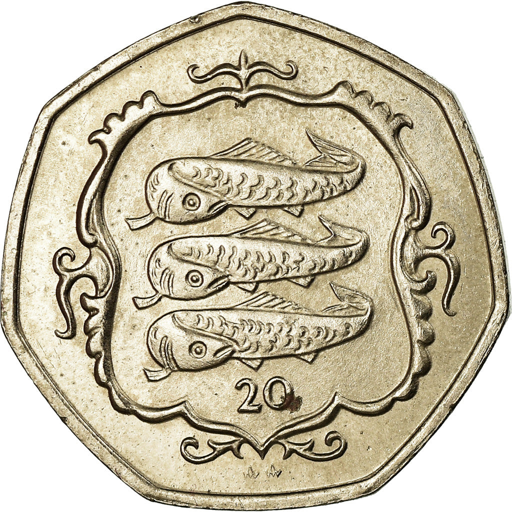 Coin, Isle of Man, Elizabeth II, 20 Pence, 1984, MS(63), Copper-nickel, KM:116