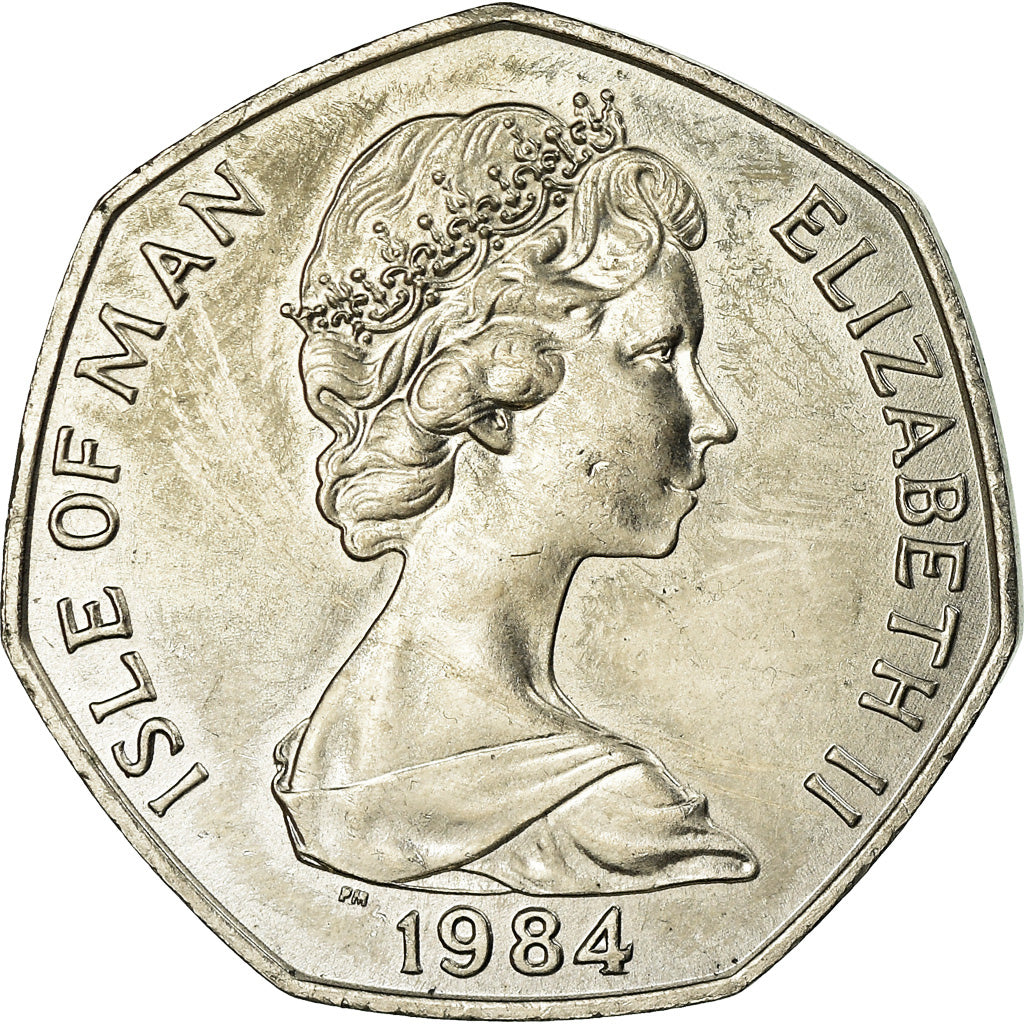Coin, Isle of Man, Elizabeth II, 50 Pence, 1984, MS(63), Copper-nickel, KM:127