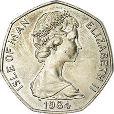 Coin, Isle of Man, Elizabeth II, 50 Pence, 1984, MS(63), Copper-nickel, KM:127