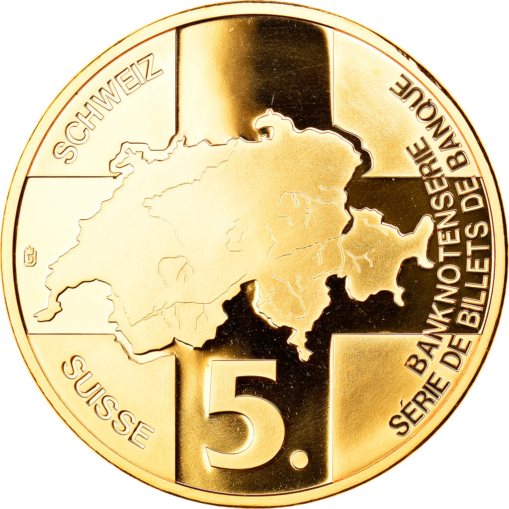 Switzerland, Medal, Billet de Banque 50 Francs, 1957, MS(63), Copper Gilt
