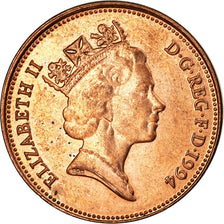 Coin, Great Britain, Elizabeth II, 2 Pence, 1994, AU(55-58), Copper Plated