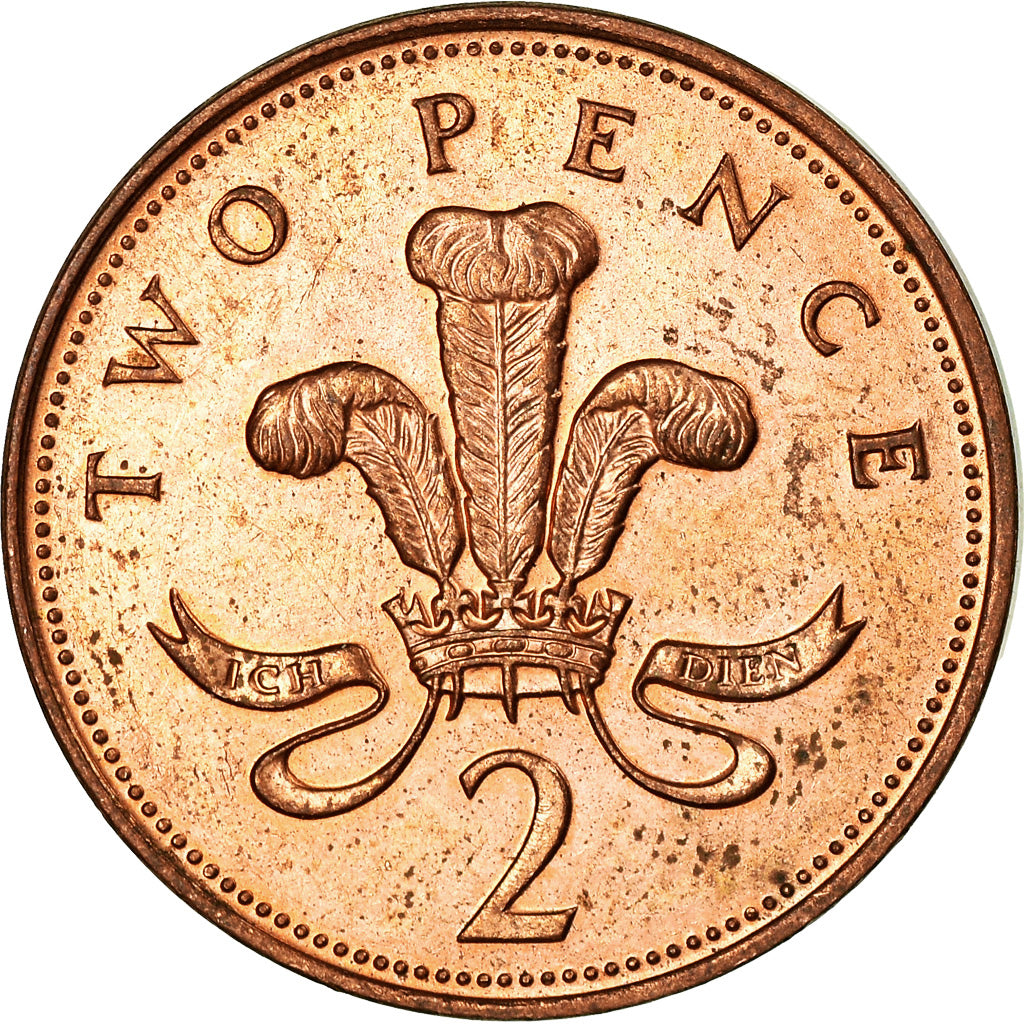 Coin, Great Britain, Elizabeth II, 2 Pence, 1994, AU(55-58), Copper Plated