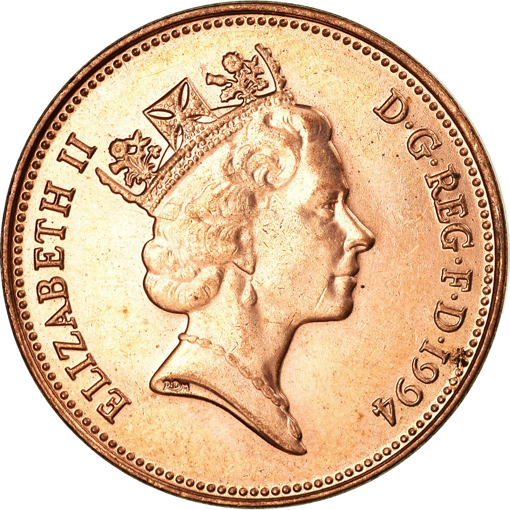 Moneda, Gran Bretaña, Elizabeth II, 2 Pence, 1994, EBC, Cobre chapado en acero