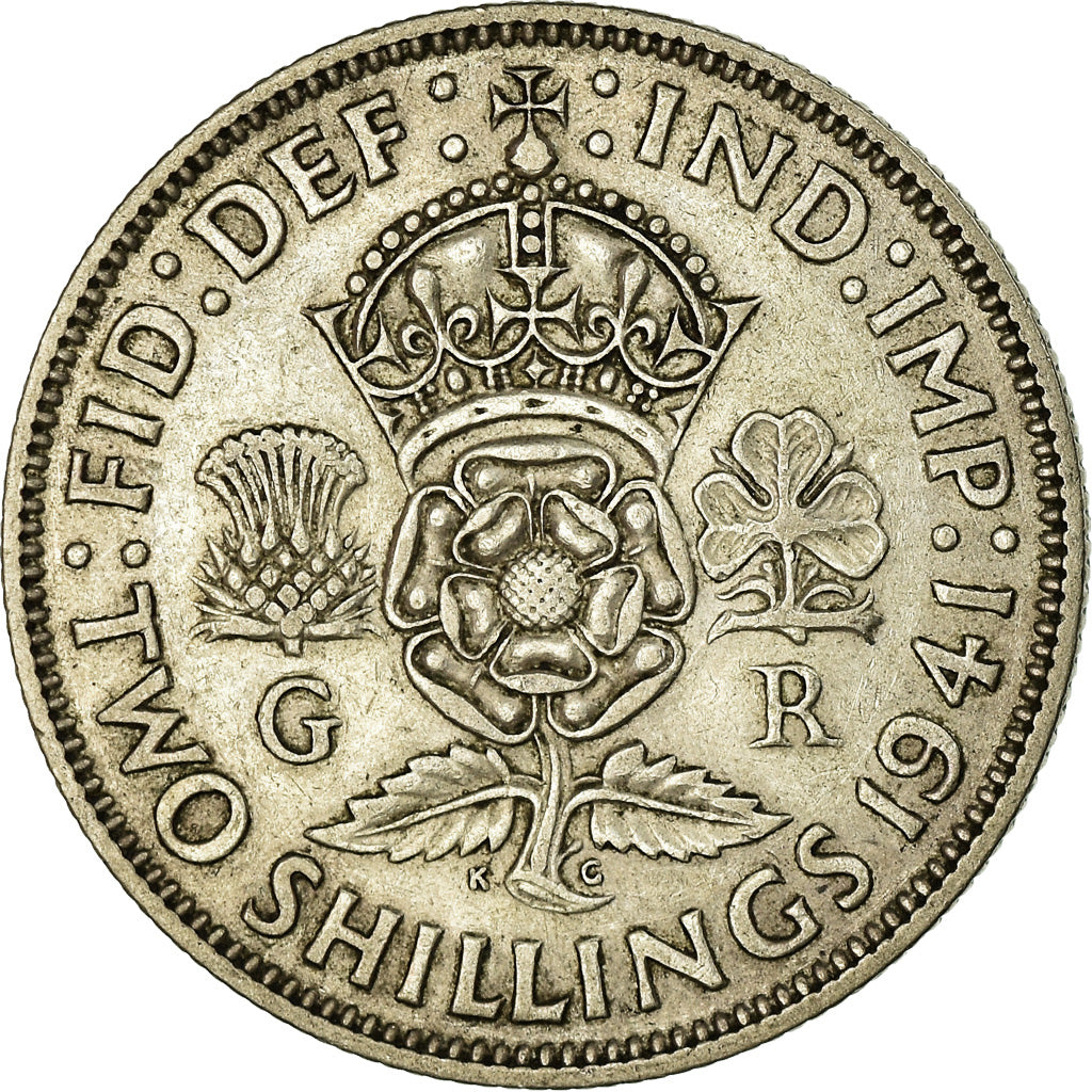 Coin, Great Britain, George VI, Florin, Two Shillings, 1941, EF(40-45), Silver