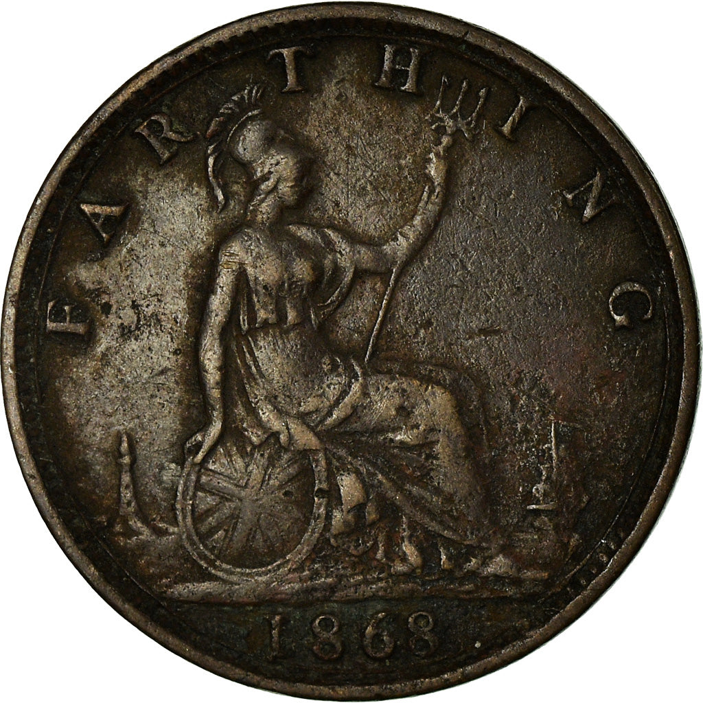 Coin, Great Britain, Victoria, Farthing, 1868, VF(30-35), Bronze, KM:747.2