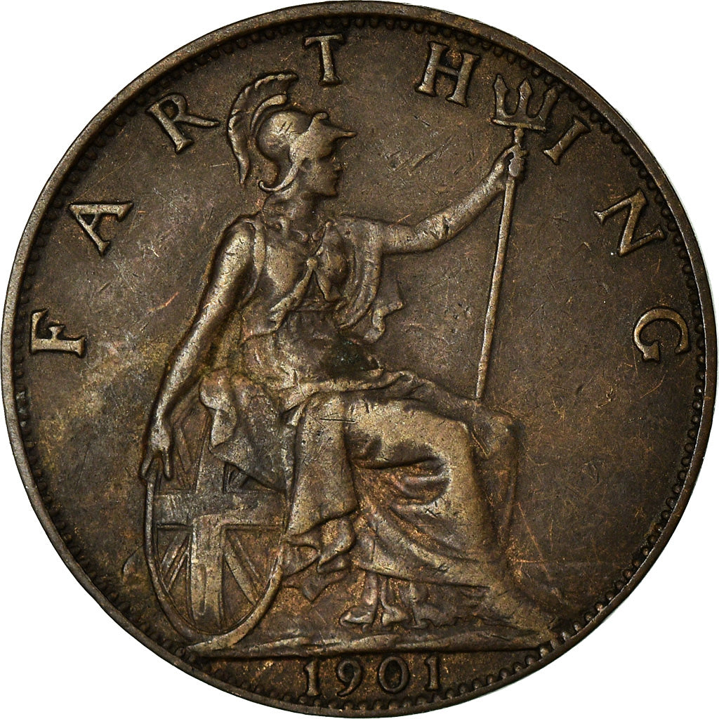 Coin, Great Britain, Victoria, Farthing, 1901, EF(40-45), Bronze, KM:788.2