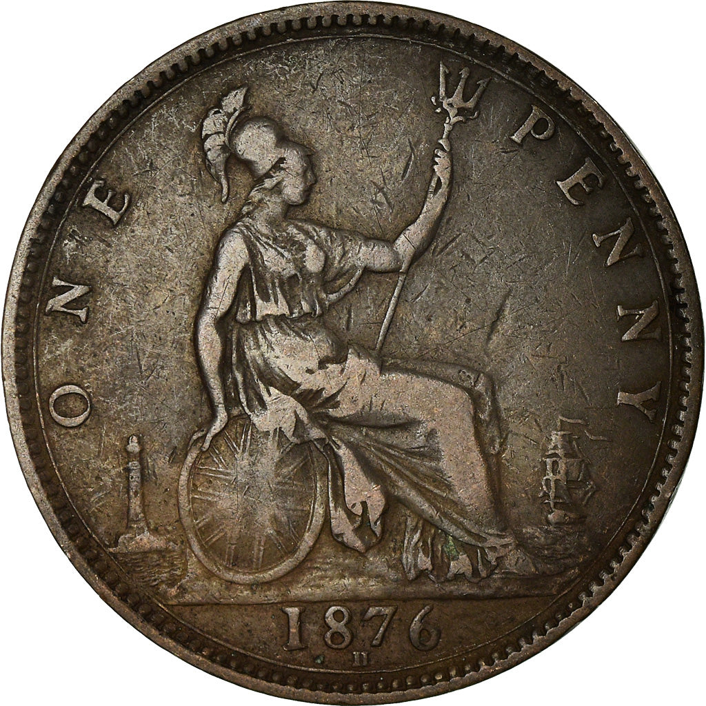 Coin, Great Britain, Victoria, Penny, 1876, VF(20-25), Bronze, KM:755