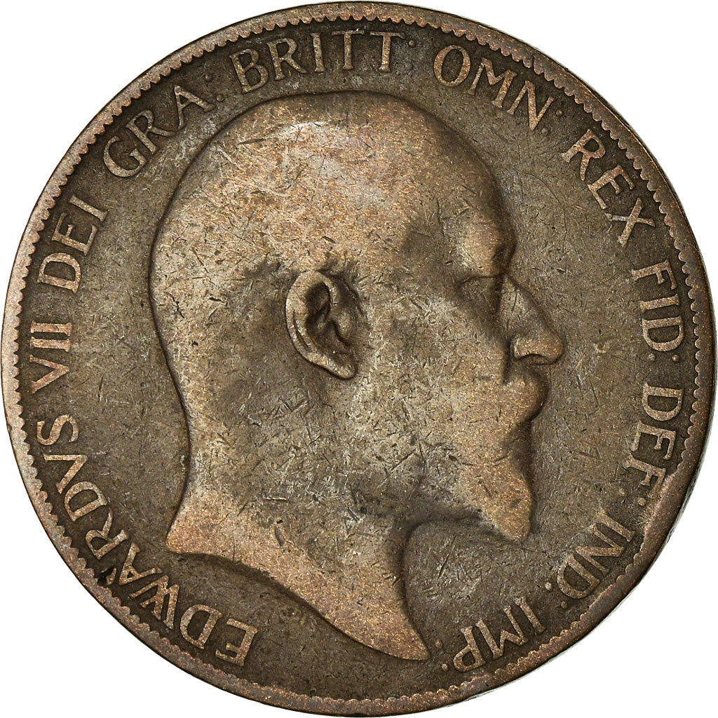 Coin, Great Britain, Edward VII, Penny, 1904, VF(20-25), Bronze, KM:794.2