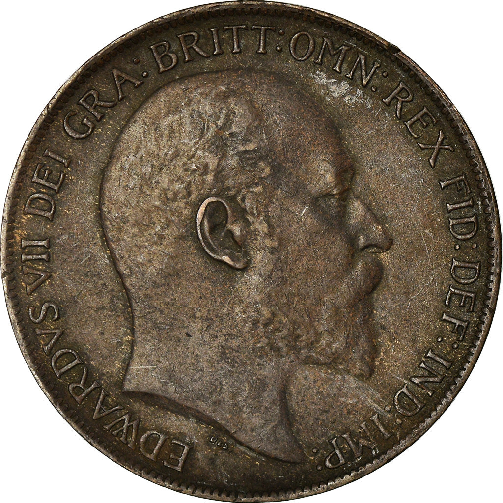 Coin, Great Britain, Edward VII, Penny, 1910, EF(40-45), Bronze, KM:794.2