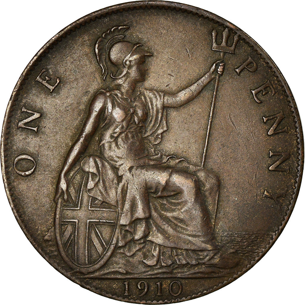 Coin, Great Britain, Edward VII, Penny, 1910, EF(40-45), Bronze, KM:794.2
