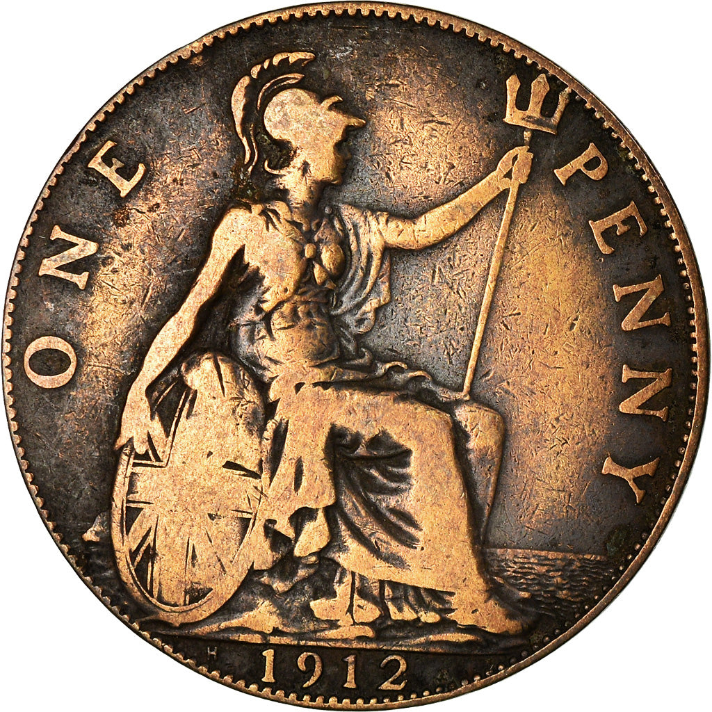 Coin, Great Britain, George V, Penny, 1912, VF(20-25), Bronze, KM:810