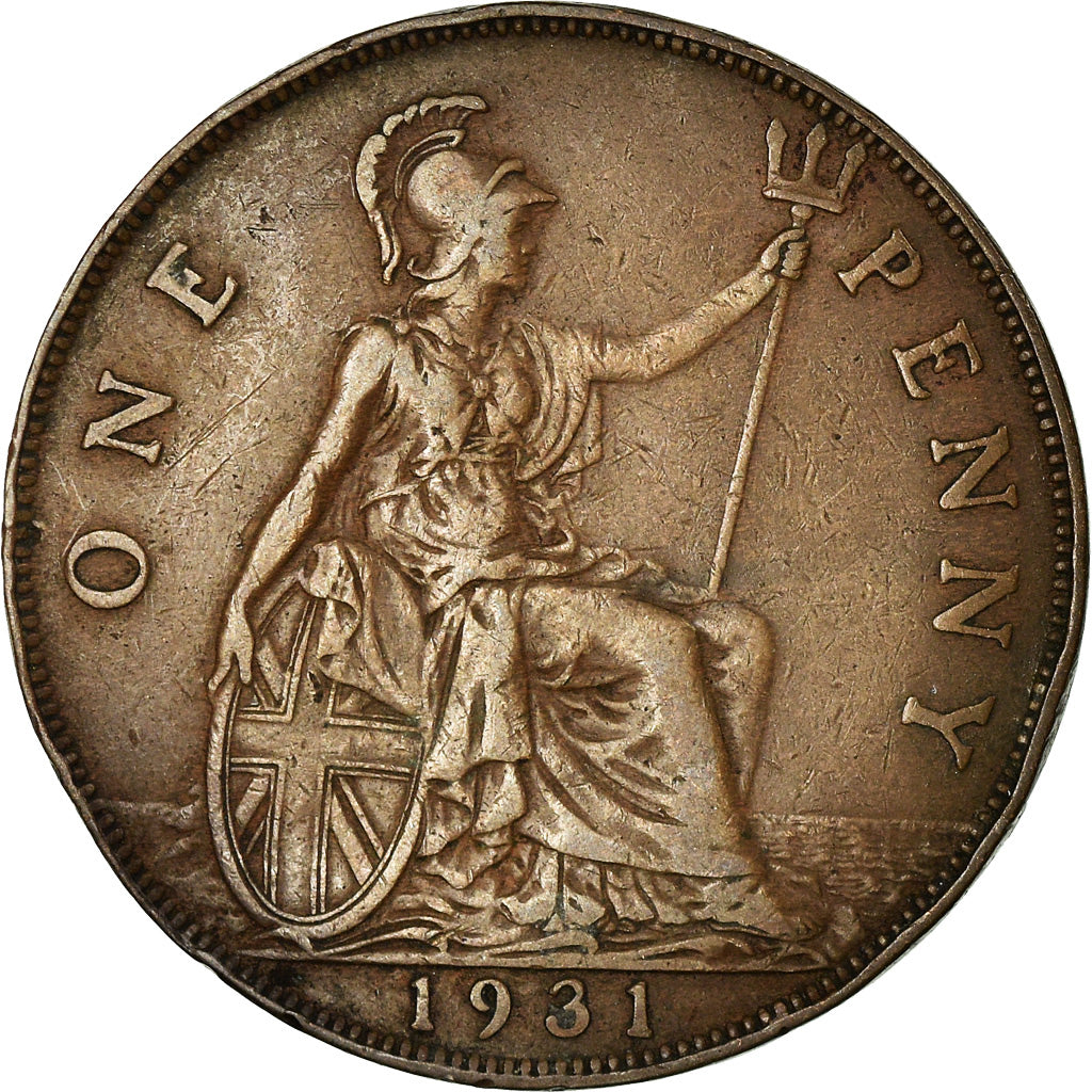 Münze, Großbritannien, George V, Penny, 1931, S+, Bronze, KM:838