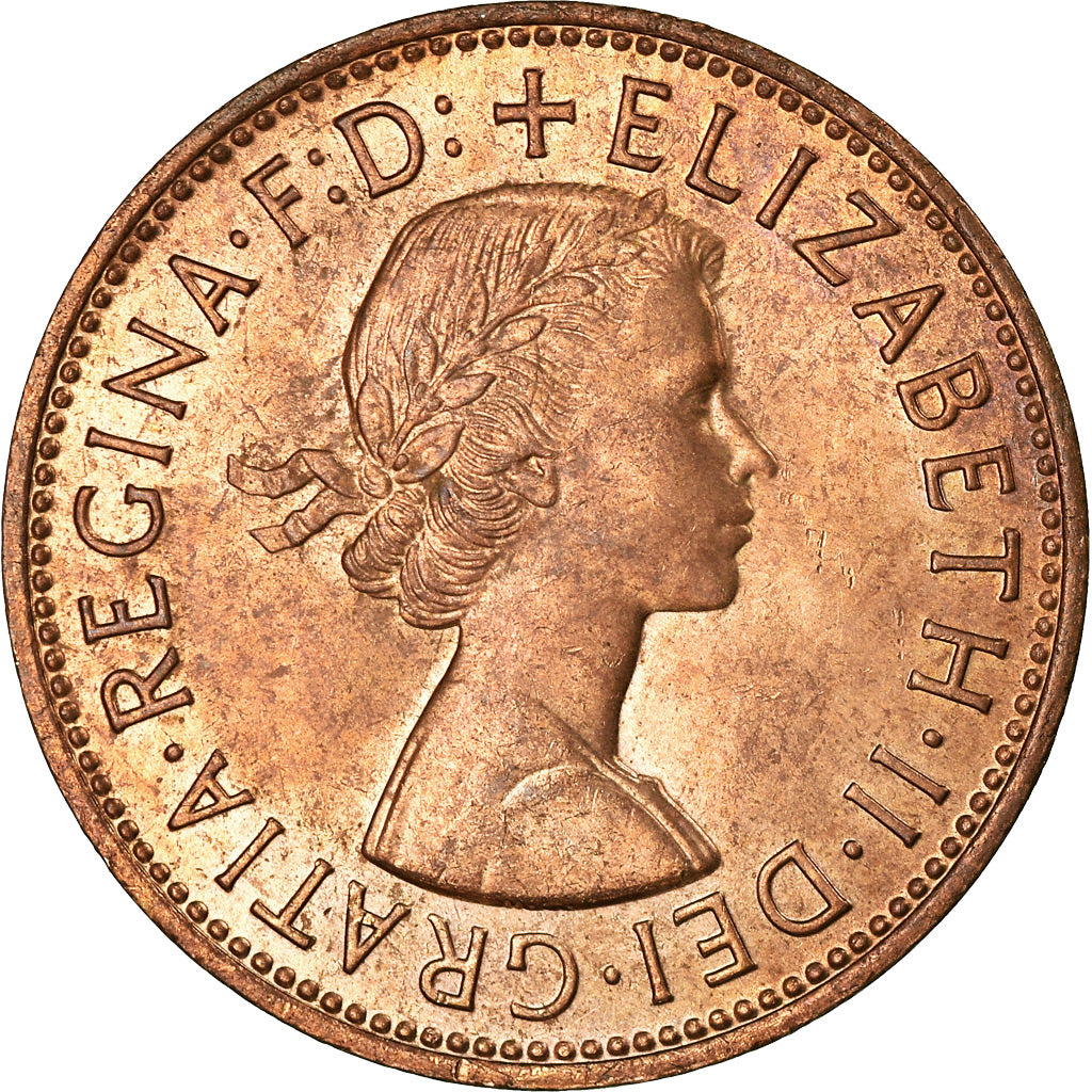 Coin, Great Britain, Elizabeth II, Penny, 1964, AU(55-58), Bronze, KM:897