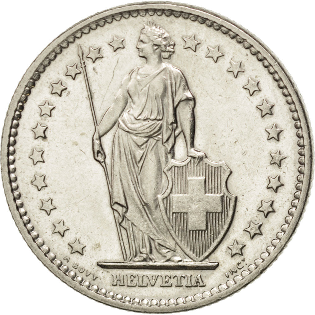 SWITZERLAND, 2 Francs, 1973, Bern, KM #21a.1, AU(55-58), Copper-Nickel, 27.4,...