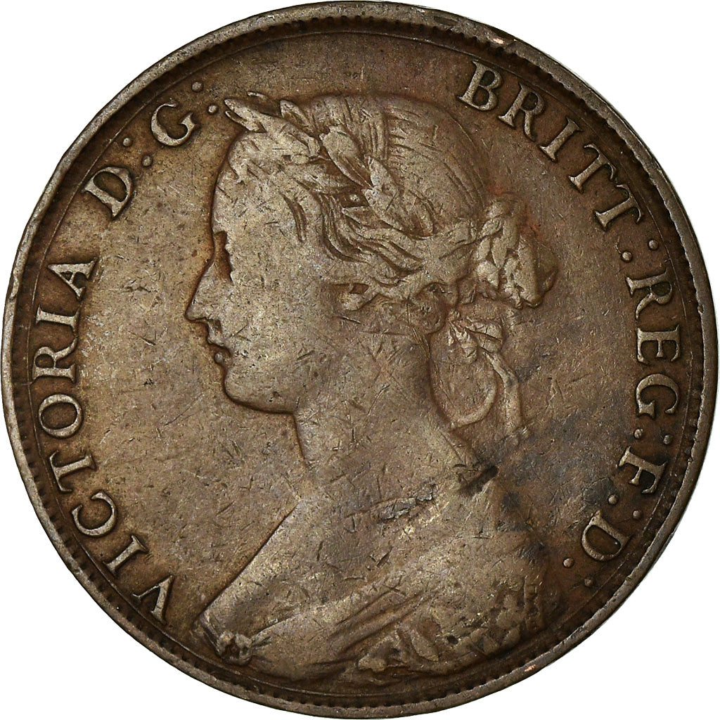 Coin, Great Britain, Victoria, 1/2 Penny, 1861, VF(20-25), Bronze, KM:748.2