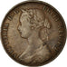 Coin, Great Britain, Victoria, 1/2 Penny, 1861, VF(20-25), Bronze, KM:748.2