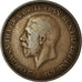 Coin, Great Britain, George V, 1/2 Penny, 1933, VF(30-35), Bronze, KM:837