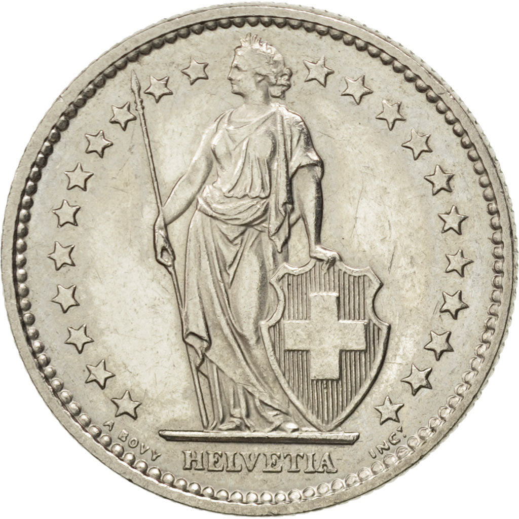 Suisse, Confédération Helvétique, 2 Francs 1972, KM 21a.1