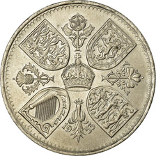 Coin, Great Britain, 5 Shillings, 1953, AU(55-58), Copper-nickel