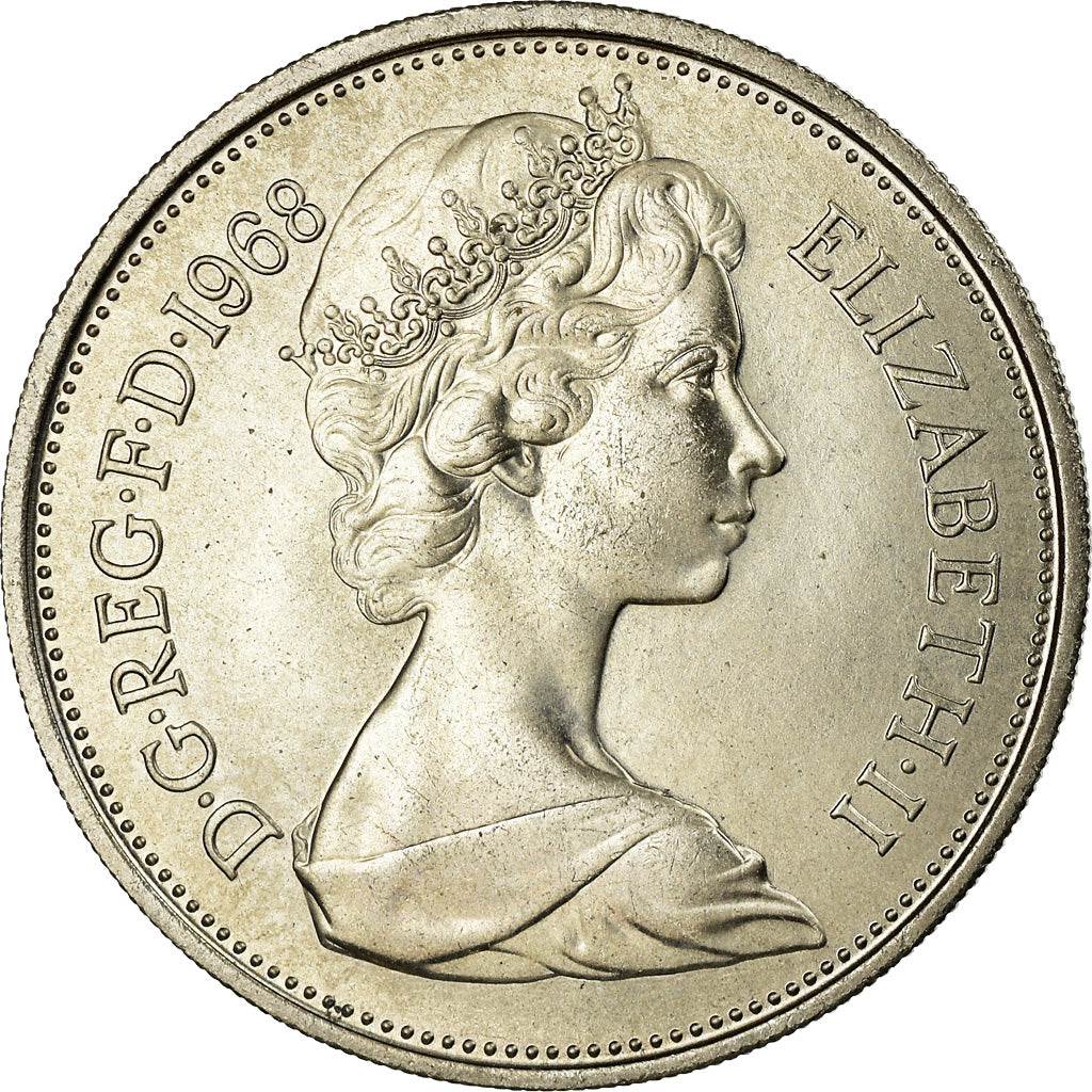Coin, Great Britain, Elizabeth II, 10 New Pence, 1968, MS(63), Copper-nickel