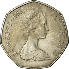 Moneda, Gran Bretaña, Elizabeth II, 50 New Pence, 1969, SC, Cobre - níquel